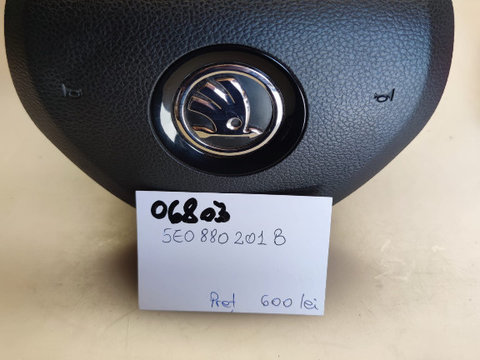 06803 Airbag Volan Skoda Octavia / Fabia / Superb / Yeti / Roomster / Rapid / Citigo COD 5E0880201B