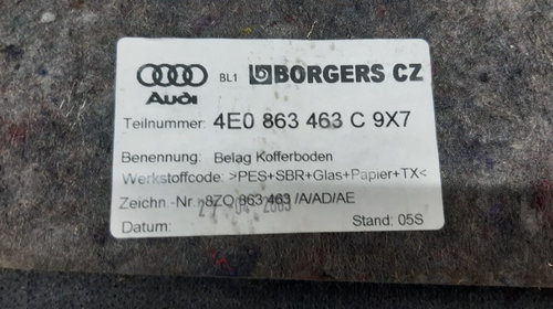 4E0863463C Mocheta Portbagaj Audi A8 D3 