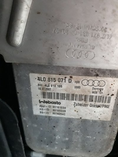 4L0815071D webasto sirocol Audi Q7 MOTOR 3.0tdi bu