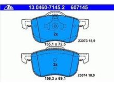 607145 set placute ate punte fata pt volvo