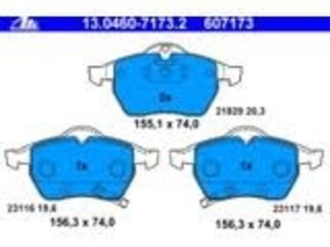 607173 set placute ate punte fata pt saab