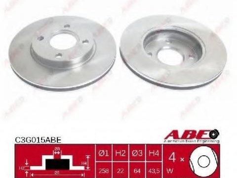 Abe set 2 discuri frana fata pt ford fiesta 4,fiesta 5,focus 1