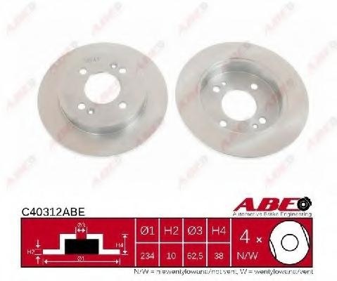 Abe set 2 discuri frana spate pt hyundai i10,kia p