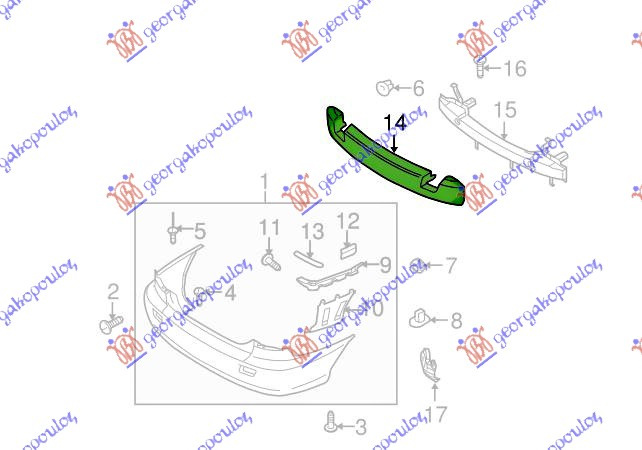 Absorbant bara spate 4 usi KIA RIO 02-05