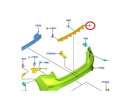 Absorbant bara, tampon Ford Focus, 04.2018-, Spate, Aftermarket