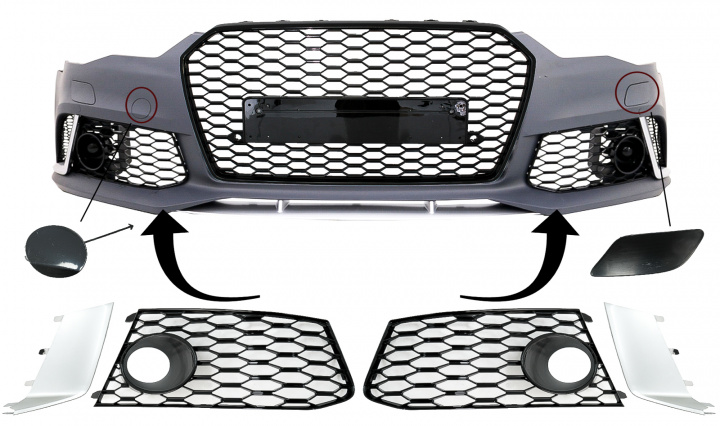 Accesorii Bara Fata compatibil cu Audi A6 C7 4G Facelift (2011-2018) RS6 Design Tuning Audi A6 4G/C7 2010 2011 2012 2013 2014 FBPAUA64G