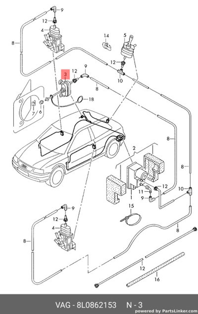 Actuator deschidere usita rezervor Audi A3 8L coup