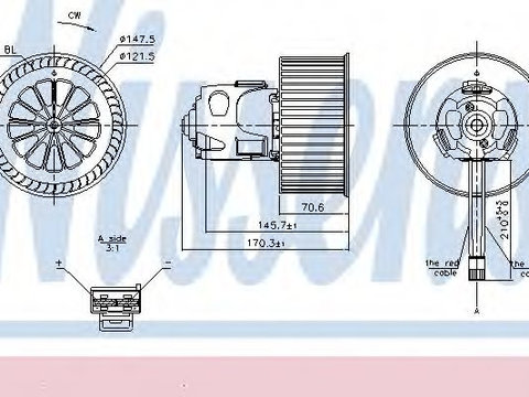 Aeroterma (ventilator) habitaclu BMW Seria 5 (F10, F18) (2009 - 2016) NISSENS 87240