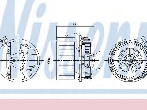 Aeroterma (ventilator) habitaclu NISSAN NOTE (E11) (2006 - 2016) NISSENS 87209