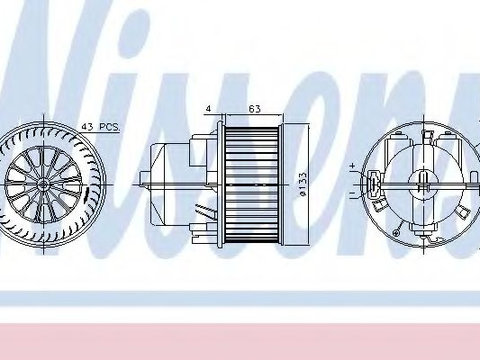 Aeroterma (ventilator) habitaclu VOLVO XC70 II (2007 - 2016) NISSENS 87223