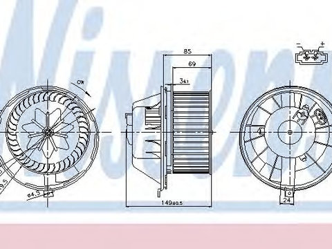 Aeroterma (ventilator) habitaclu VW CADDY ALLTRACK combi (Saab) (US) (2015 - 2016) NISSENS 87034