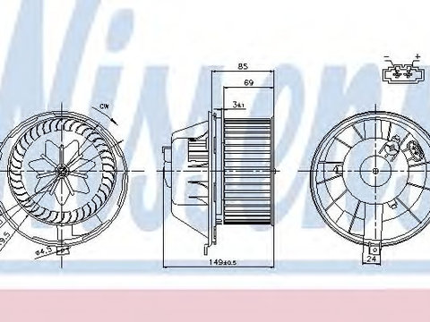 Aeroterma (ventilator) habitaclu VW PASSAT CC (357) (2008 - 2012) NISSENS 87034