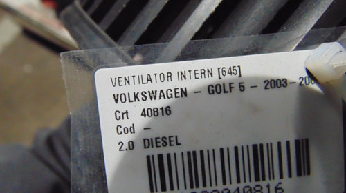 Aeroterma Volkswagen Golf 5