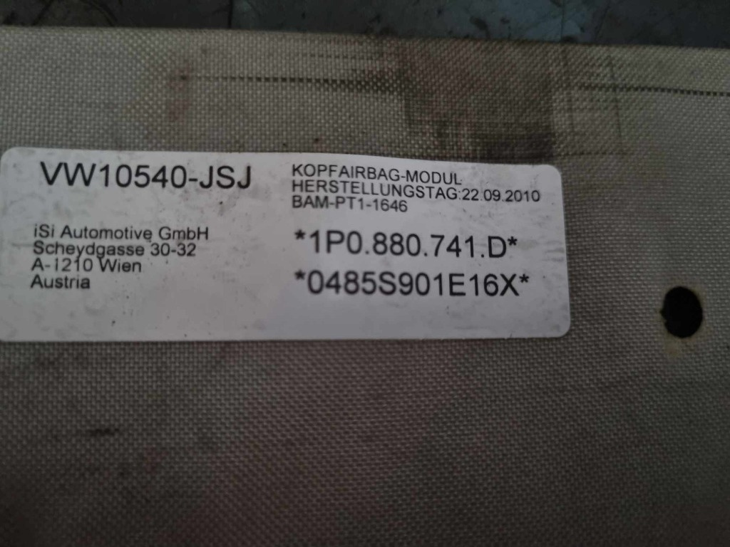 Airbag cortina stanga 1P0880741D Seat Le