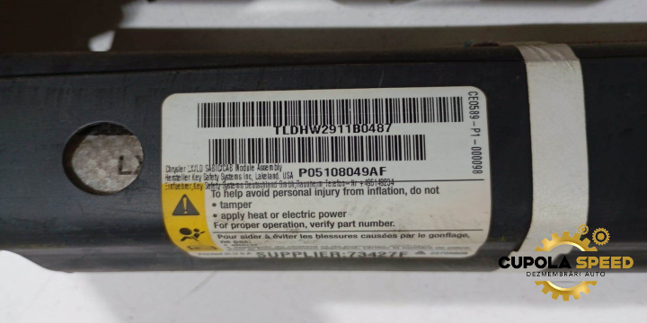 Airbag cortina stanga P05108049AF Lancia