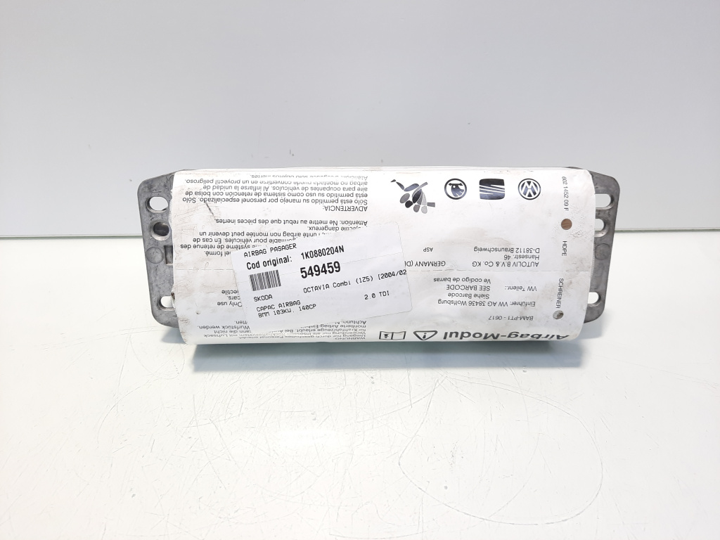 Airbag pasager, cod 1K0880204N, Skoda Octavia 2 Combi (1Z5) (id:549459)