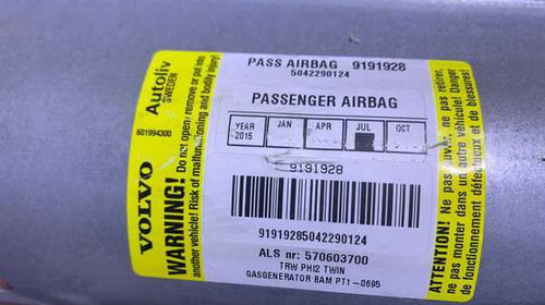 Airbag Pasager Volvo S60 2000 - 2009 Cod