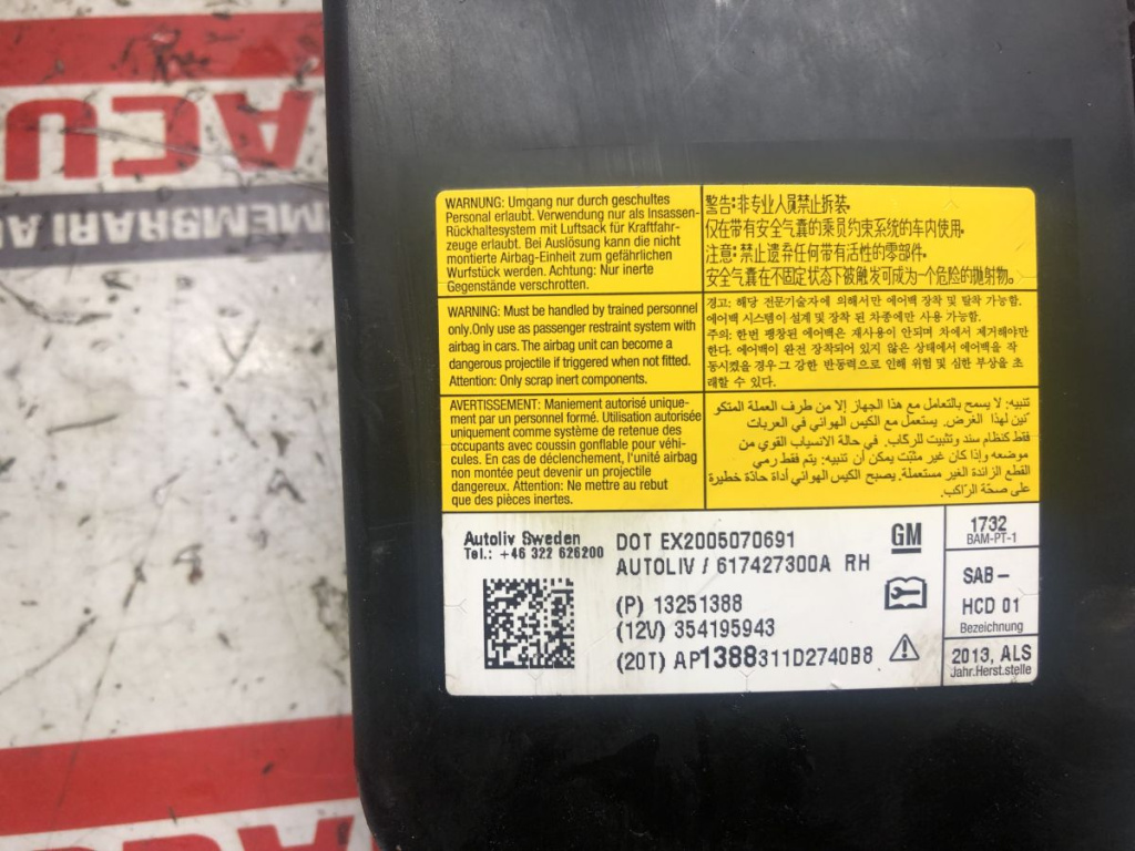 Airbag Scaun Dreapta Fata Opel Zafira C 