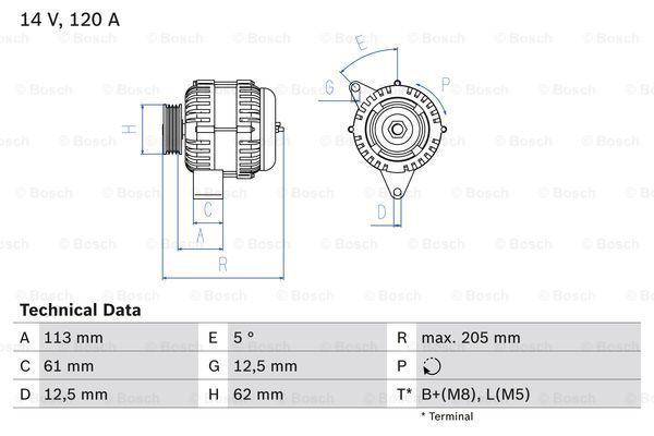 Alternator 0 986 049 530 BOSCH pentru Opel Astra F