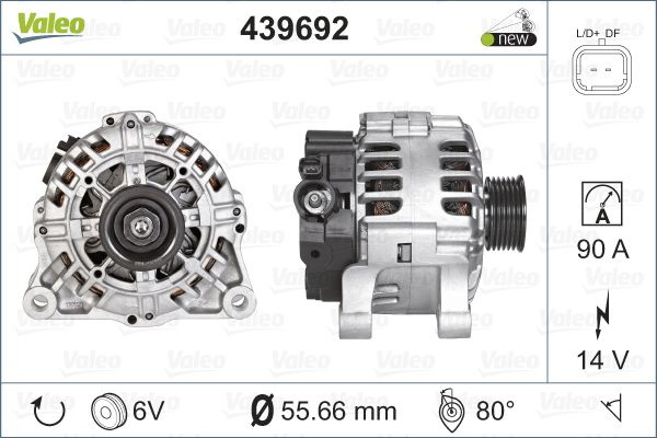 Alternator 439692 VALEO pentru CitroEn Berlingo Peugeot Partner Peugeot Ranch CitroEn Xsara Peugeot 206 Peugeot 206 Peugeot 406 CitroEn Dispatch CitroEn Jumpy Peugeot Grand Peugeot 607 Peugeot Expert CitroEn C5 Peugeot 307 Peugeot 807 CitroEn C8 Peug