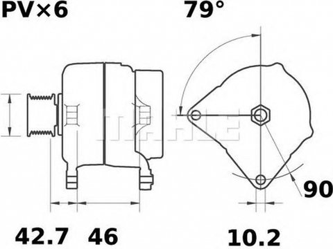 Alternator ALFA ROMEO GT 937 MAHLE ORIGINAL MG66