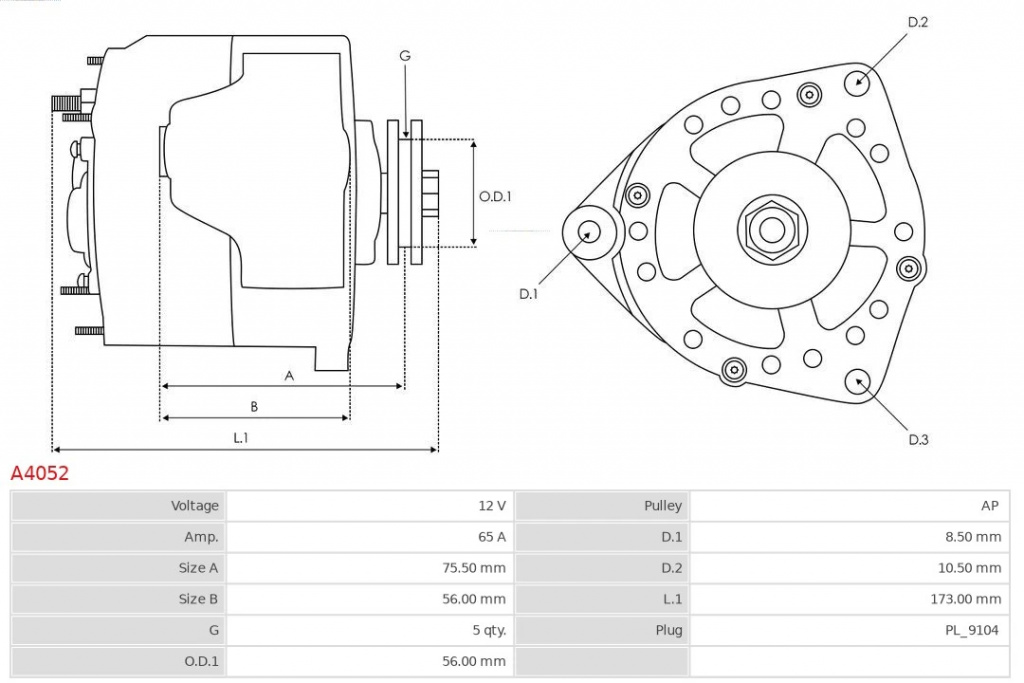 Alternator AS-PL PEUGEOT 106 II (1A_, 1C