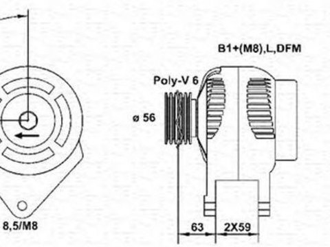 Alternator AUDI A3 8L1 MAGNETI MARELLI 943355062010