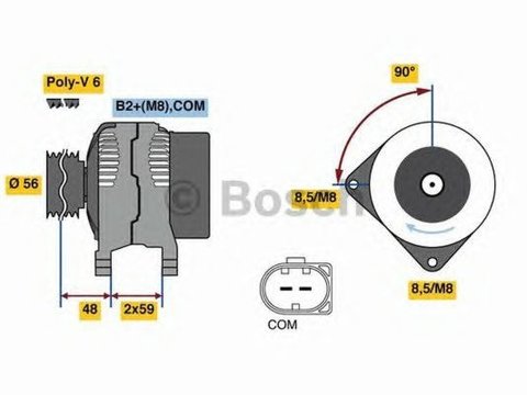 Alternator AUDI A4 Allroad 8KH B8 BOSCH 0986081180