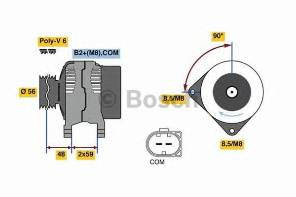 Alternator AUDI A4 Avant 8K5 B8 BOSCH 0986081180