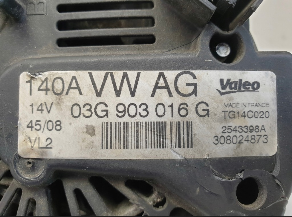 Alternator Audi A4 B8 2.0 tdi 2008-2015 euro 5 cod 03G903016G Motor CAG