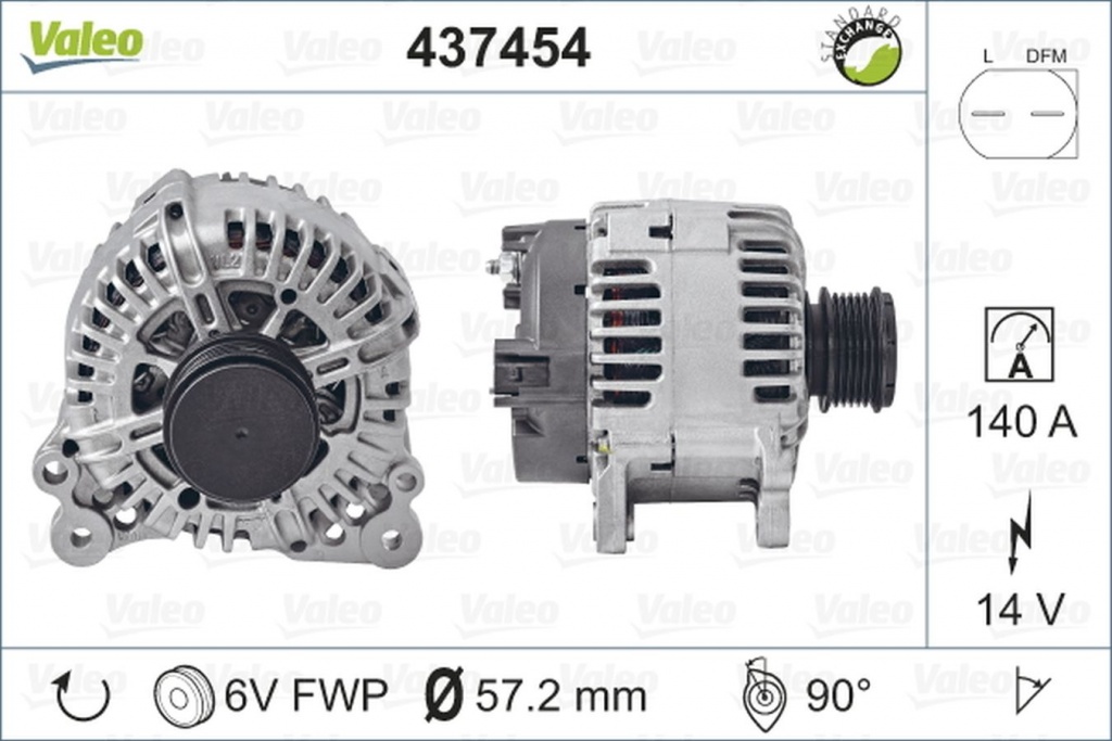 Alternator AUDI A4 Cabriolet 8H7 B6 8HE B7 VALEO 437454