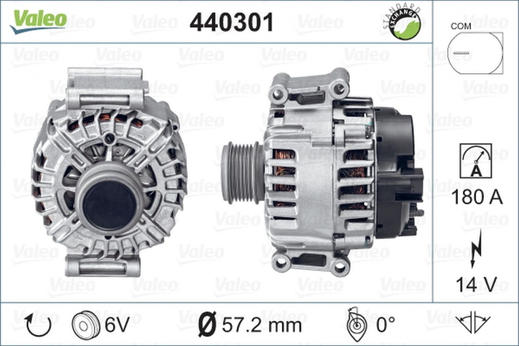 Alternator AUDI A6 Avant 4G5 C7 4GD VALEO 440301