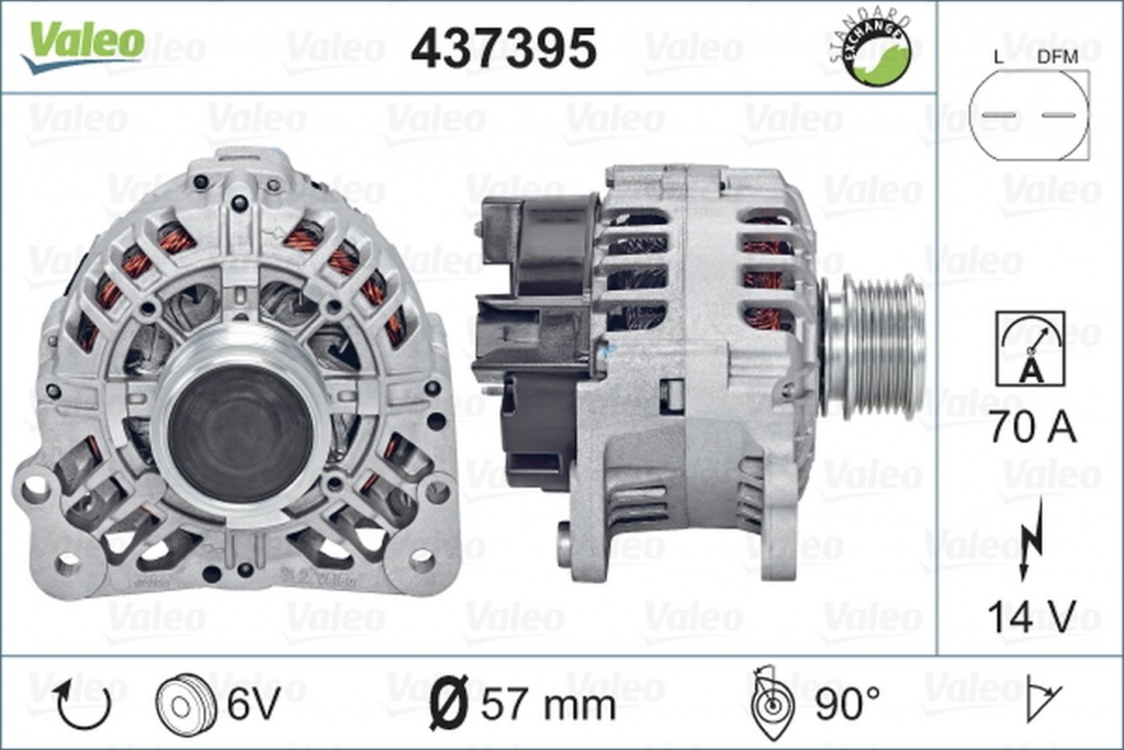 Alternator AUDI TT Roadster 8N9 VALEO 437395