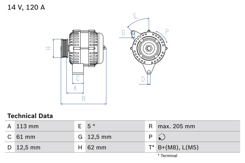 Alternator BOSCH FIAT STILO Multi Wagon (192_) 200
