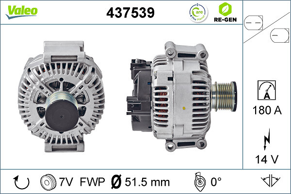 ALTERNATOR ~ CHRYSLER 300C (LX, LE) 3.0 CRD 218cp 2005 2006 2007 2008 2009 2010 2011 2012 ~ VAL437539 ~ VALEO