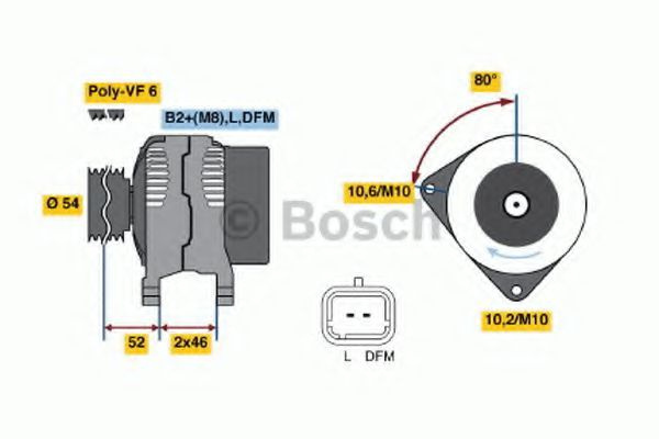 Alternator CITROËN C2 (JM_) (2003 - 2016) Bosch 0