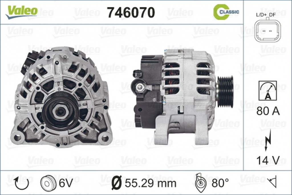 Alternator CITROEN C4 Grand Picasso I UA VALEO 746070