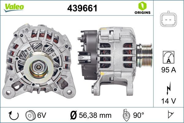 Alternator # Dacia Duster 2011 2012 2013 2014 2015 2016 2017 2018 2019 2020 2021 2022 2023 2024 2025 # 439661 # VALEO