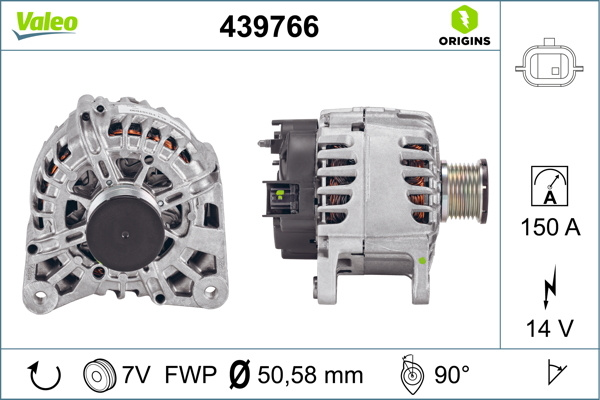 Alternator # Dacia Lodgy 2012 2013 2014 2015 2016 2017 2018 2019 2020 2021 2022 2023 2024 2025 # 439766 # VALEO