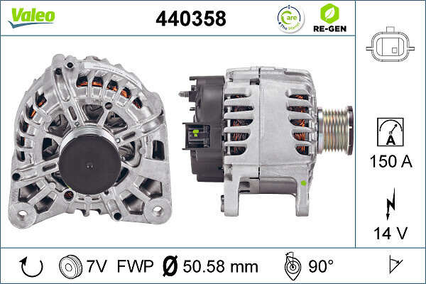 Alternator # Dacia Lodgy 2012 2013 2014 2015 2016 2017 2018 2019 2020 2021 2022 2023 2024 2025 # 440358 # VALEO
