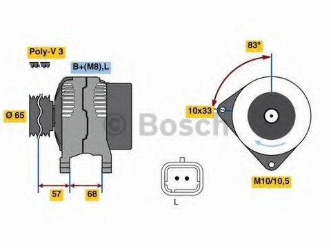 Alternator DACIA LOGAN II (2012 - 2016) Bosch 0 986 080 960