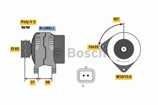Alternator DACIA LOGAN II BOSCH 0986080960