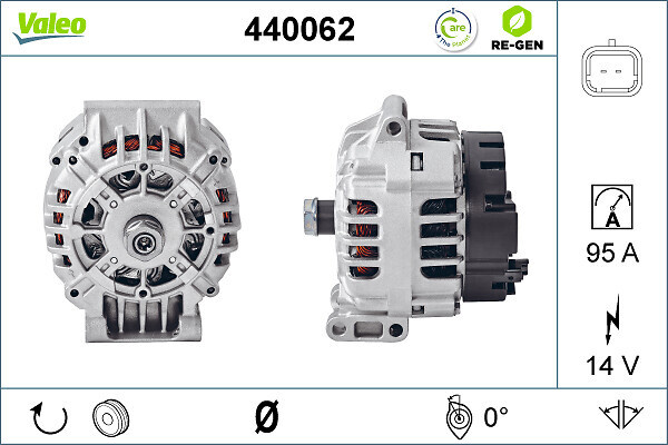 Alternator # Dacia Sandero 2010 2011 2012 2013 2014 2015 2016 2017 2018 2019 2020 2021 2022 2023 2024 2025 # 440062 # VALEO