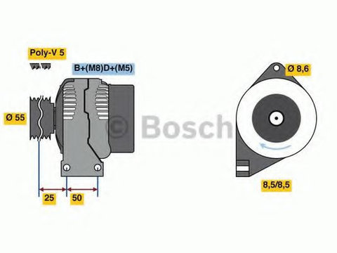 Alternator FIAT IDEA (350_) (2003 - 2016) Bosch 0 986 049 540
