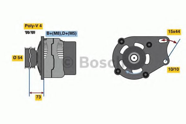 Alternator FIAT LINEA (323) (2007 - 2016) Bosch 0 986 080 560