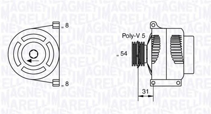 Alternator FIAT LINEA 323 MAGNETI MARELLI 063377426010