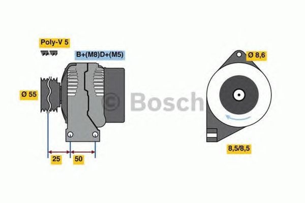 Alternator FIAT PANDA VAN 312 312 BOSCH 0986049540