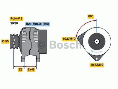 Alternator FIAT SCUDO Combinato 220P BOSCH 0124615002