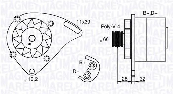 Alternator FIAT SEICENTO 600 187 MAGNETI