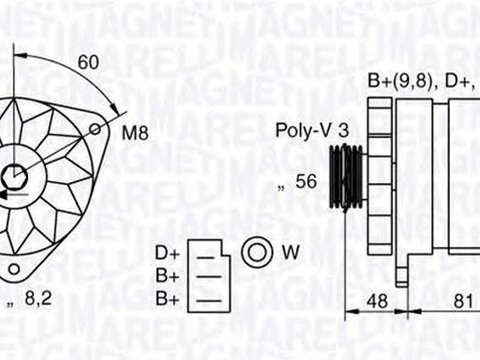 Alternator FORD ESCORT CLASSIC Turnier ANL MAGNETI MARELLI 054022598010